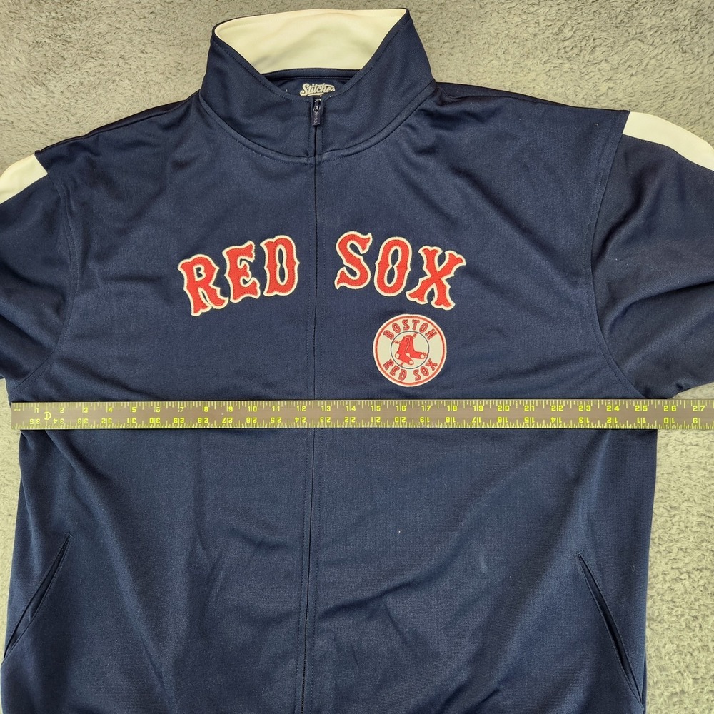 Boston Red Sox Stitches Athletic Gear Track Jacket Mens XL Blue - Picture 3 of 8
